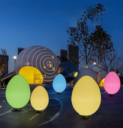 Светильник Яйцо 43х80 питание от АКБ, RGB